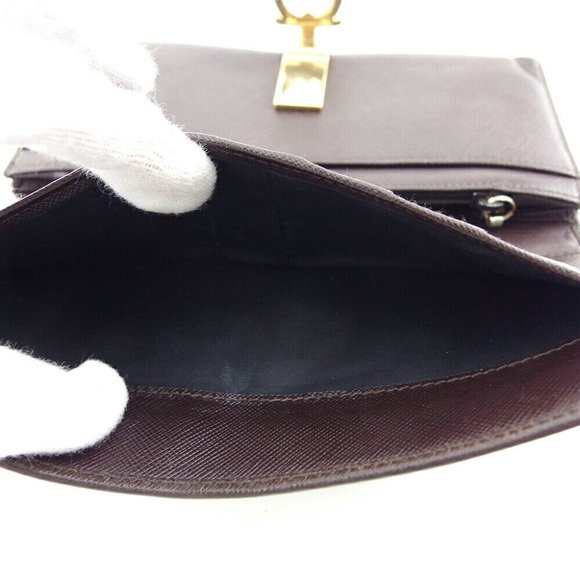 Salvatore Ferragamo Long Wallet Ganchini Leather Authentic USED - Picture 7 of 11